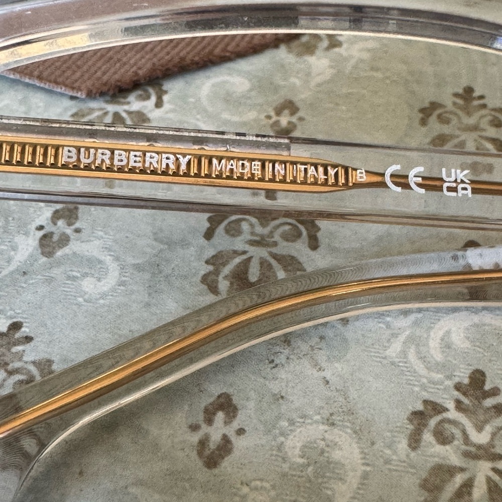 Burberry Clear Rectangular Glasses With Gold Acce… - image 2